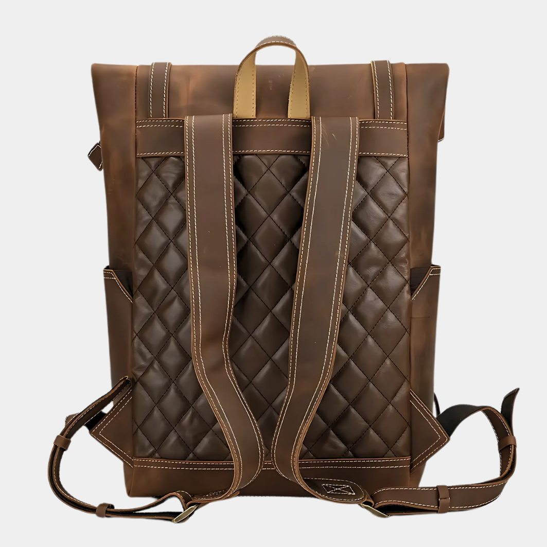 Nyon | Men's Leather Backpack - Durable Full Grain Design with Organized Storage