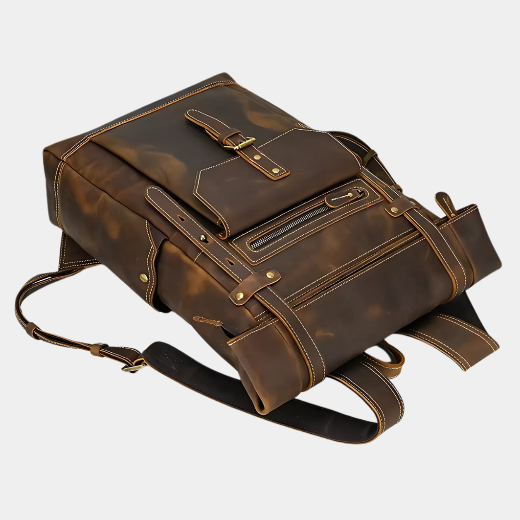 Nyon | Men's Leather Backpack - Durable Full Grain Design with Organized Storage