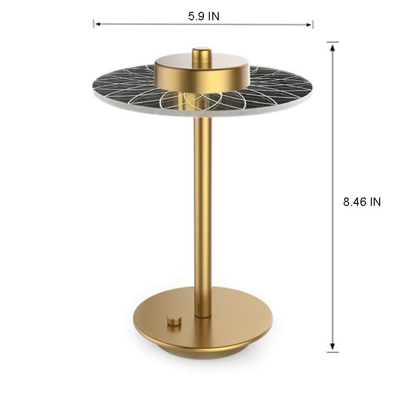 LumiDisc Crystal Lamp | Cordless Rechargeable LED Light for Elegant Tabletop Sparkle