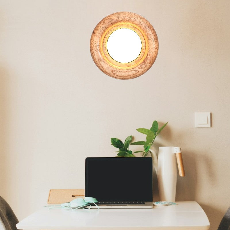 Sleek Wood Frame Style | AuraBeam LED Wall Lamp