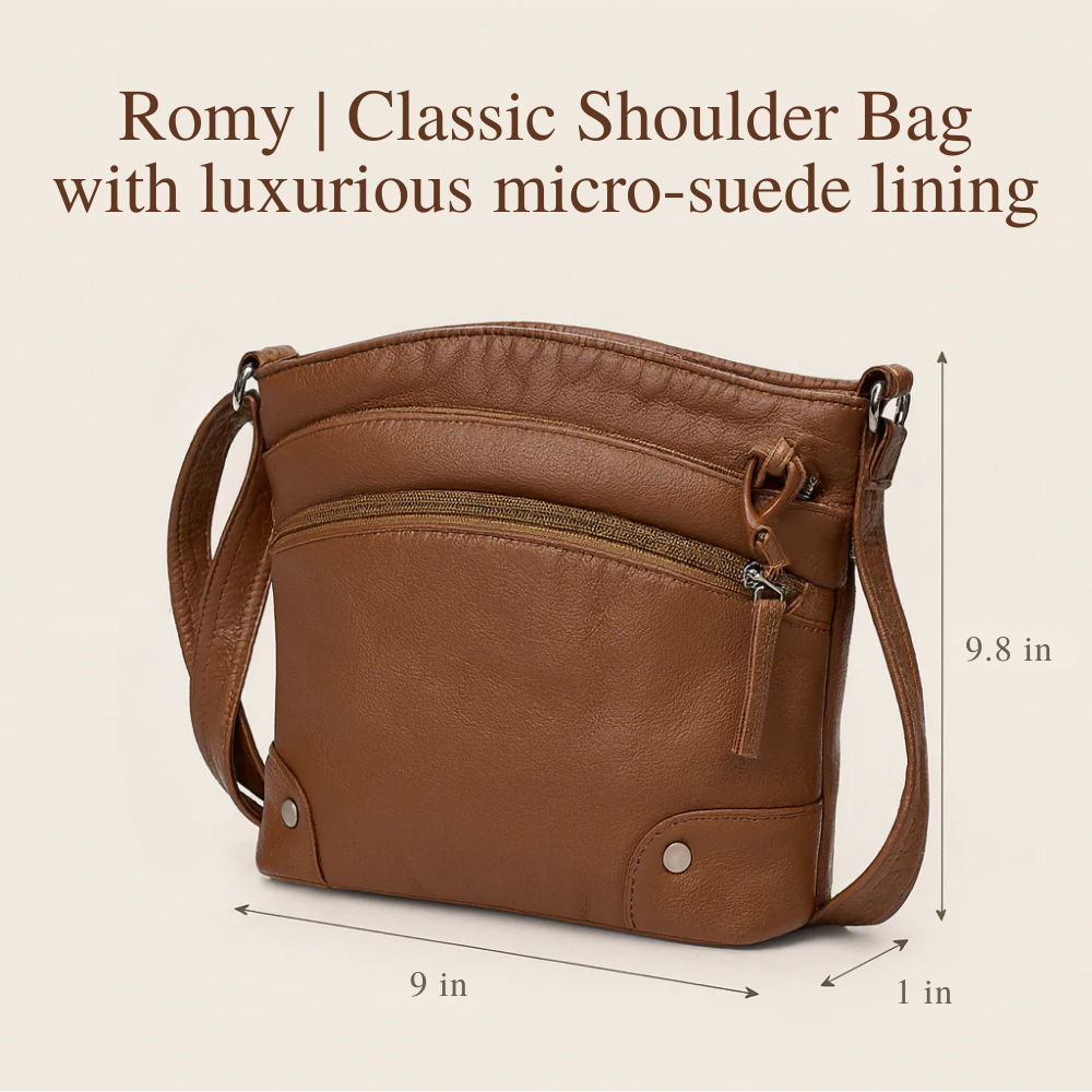 Romy | Classic Shoulder Bag wit luxurious micro-suede lining