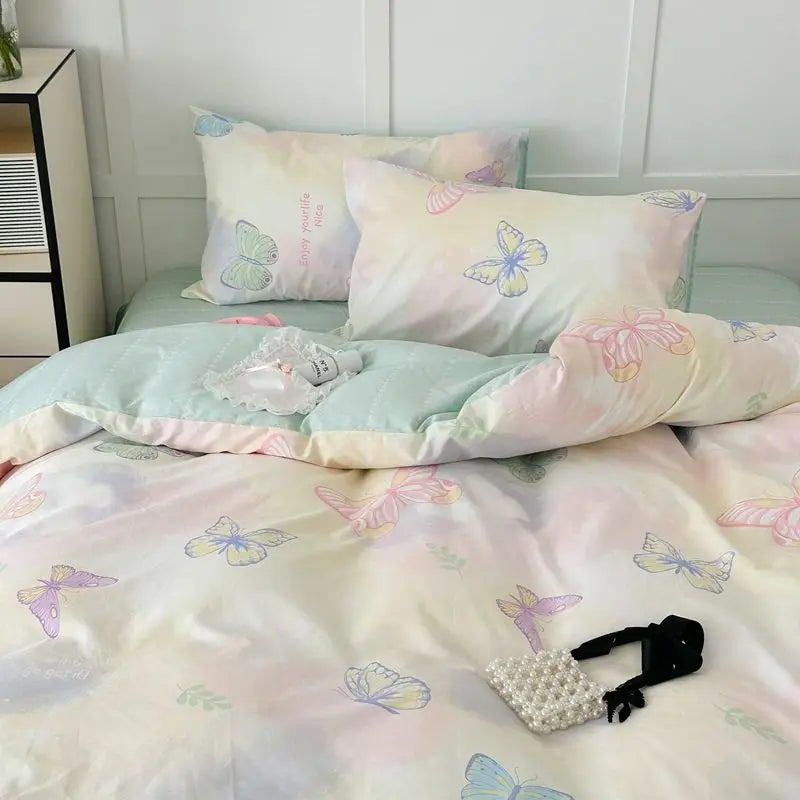 Elegant Floral Cotton Bedding Set | Soft Bed Cover & Pillowcase
