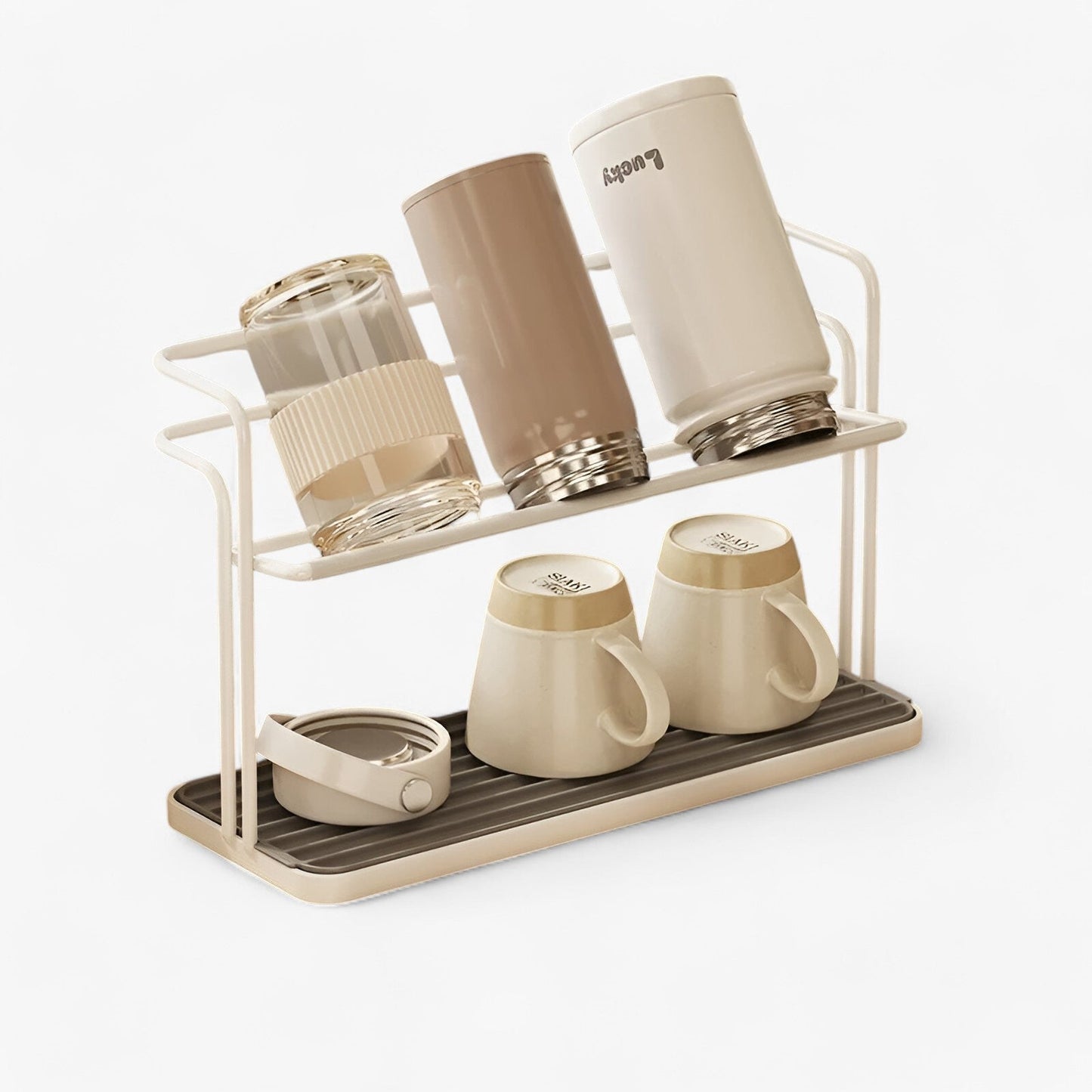 Stainless Steel Kitchen Cup Rack | Double Layer Storage Organizer