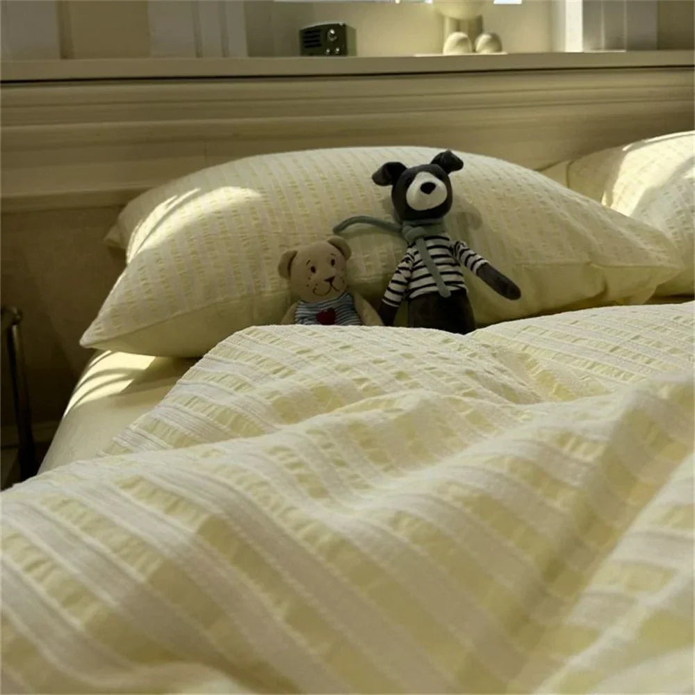 Striped Duvet Cover Set | Soft Bedding with Pillowcases Included