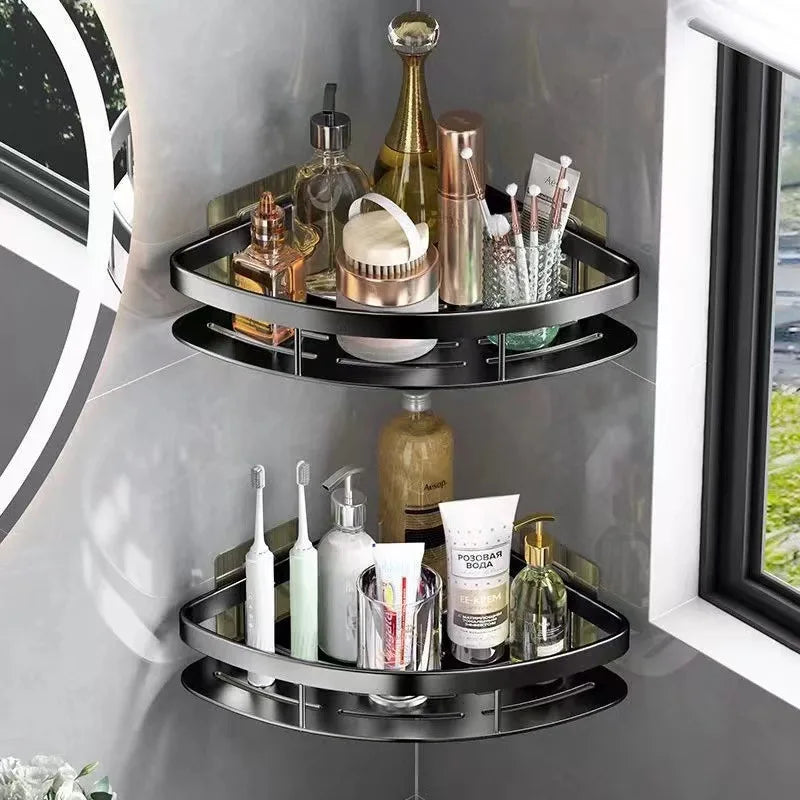 HydroGlide No-Drill Shelf | Sleek Aluminum Corner Design