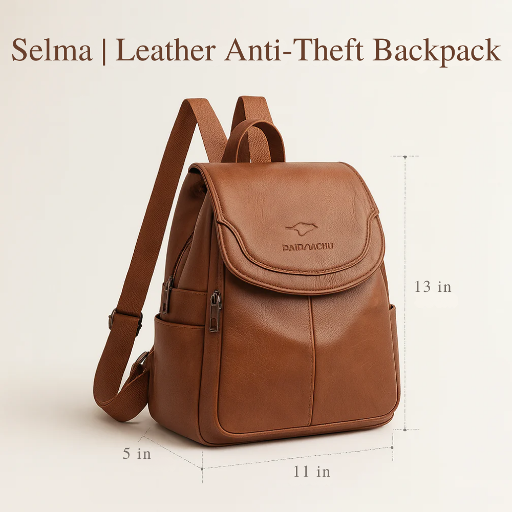 Selma | Leather Anti-Theft Backpack