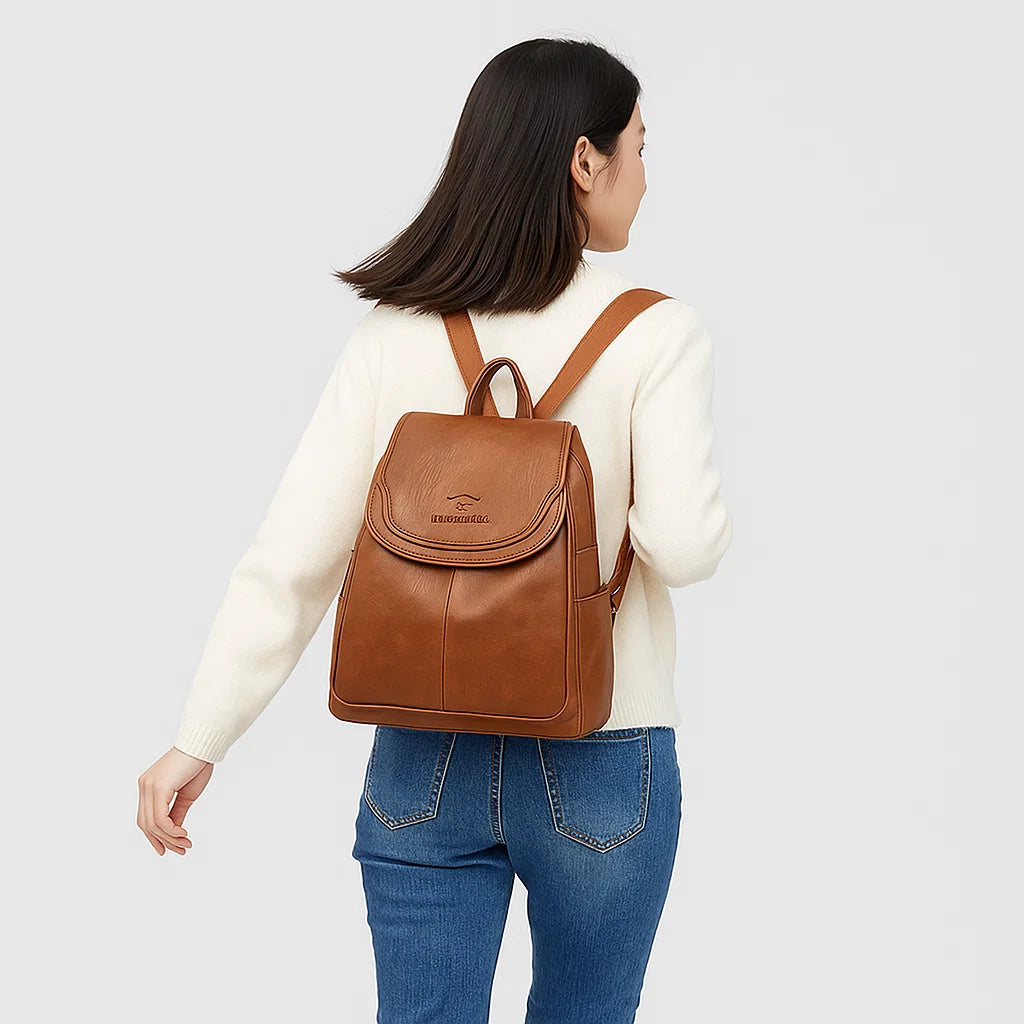 Selma | Leather Anti-Theft Backpack