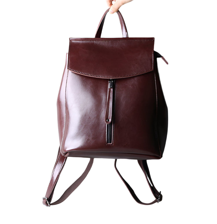 Sophia | Women's Leather Backpack with Adjustable Straps and Organized Compartments 2