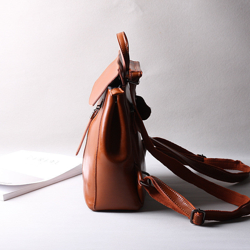 Sophia | Women's Leather Backpack with Adjustable Straps and Organized Compartments 8
