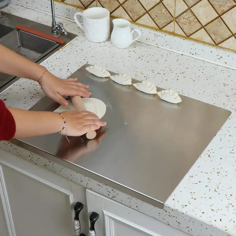 Stainless Steel Chopping Board | SliceGrip Spill Guard Kitchen Surface