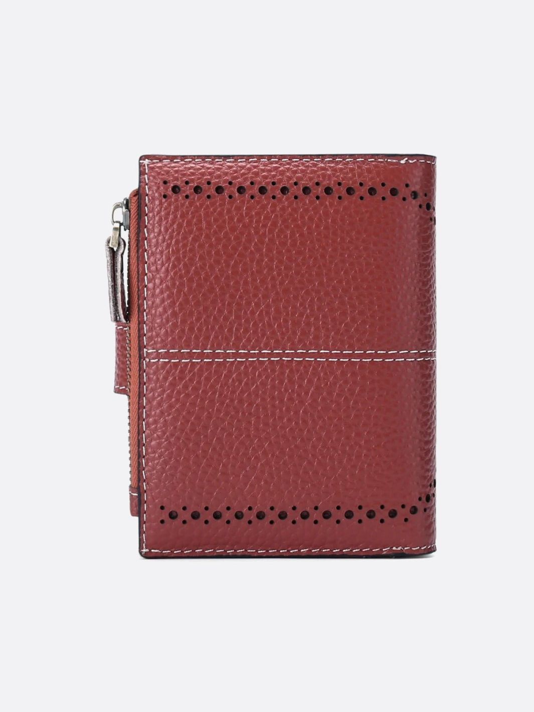Stylish Women's Wallet in Red Cowhide Leather with RFID Protection and Floral Pattern – Ample Storage and Durable Design 4