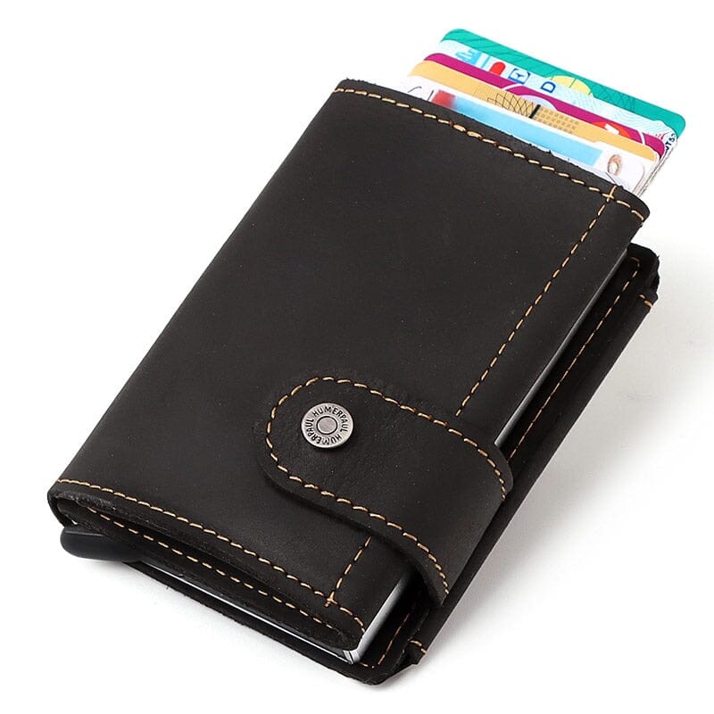 Tactical Bifold Leather Wallet with RFID Protection – Compact Genuine Leather Design for Everyday Use 2