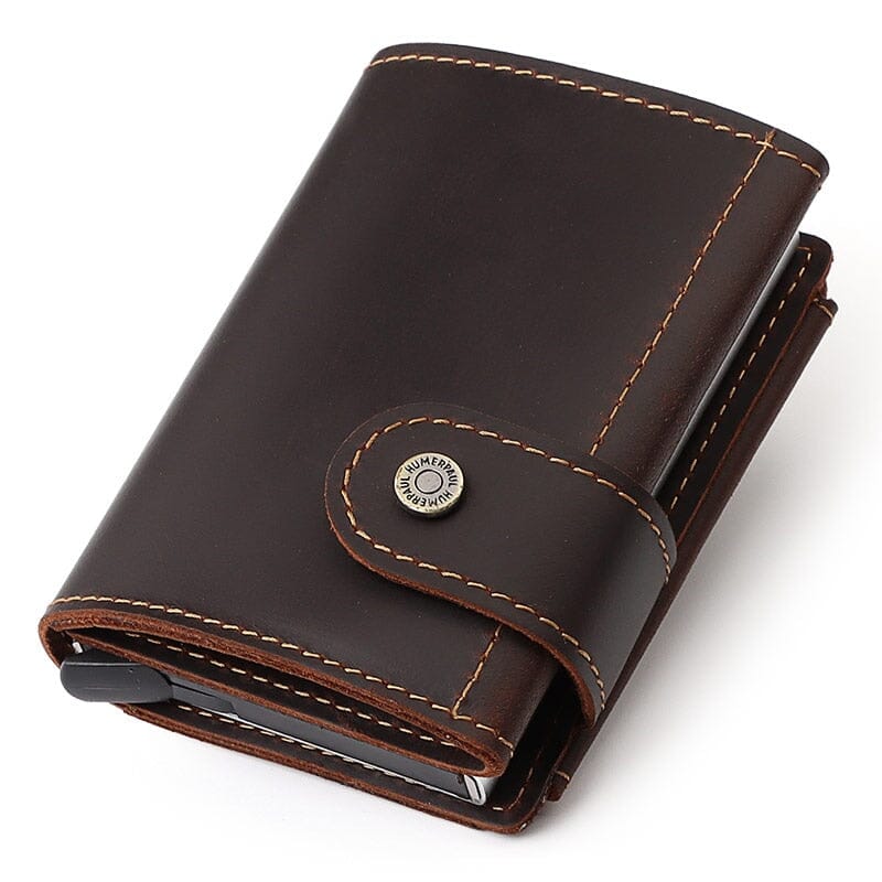 Tactical Bifold Leather Wallet with RFID Protection – Compact Genuine Leather Design for Everyday Use 3