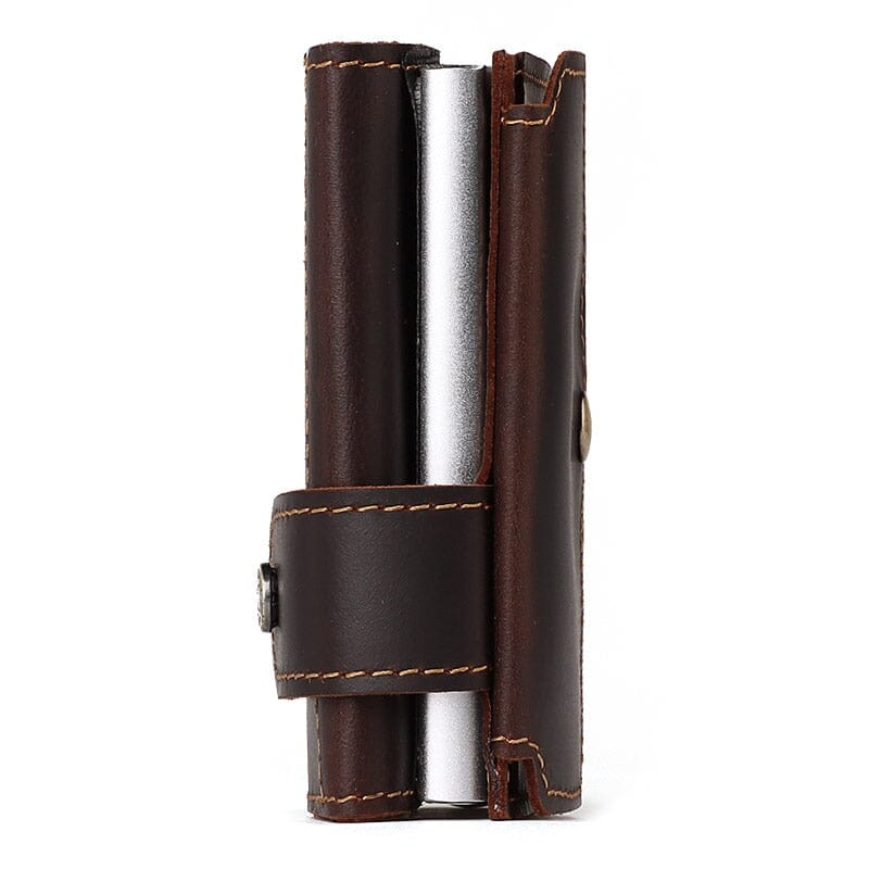 Tactical Bifold Leather Wallet with RFID Protection – Compact Genuine Leather Design for Everyday Use 5