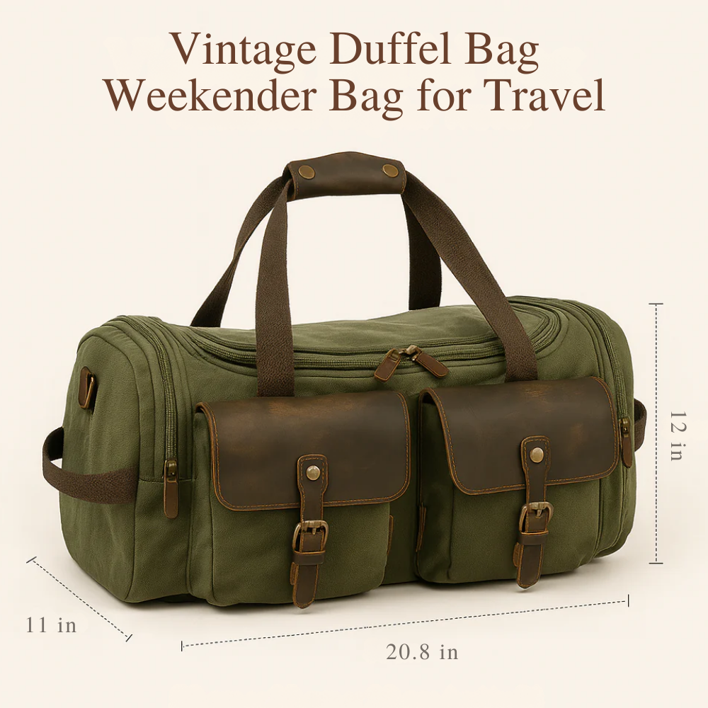 Vintage Duffel Bag | Weekender Bag for Travel