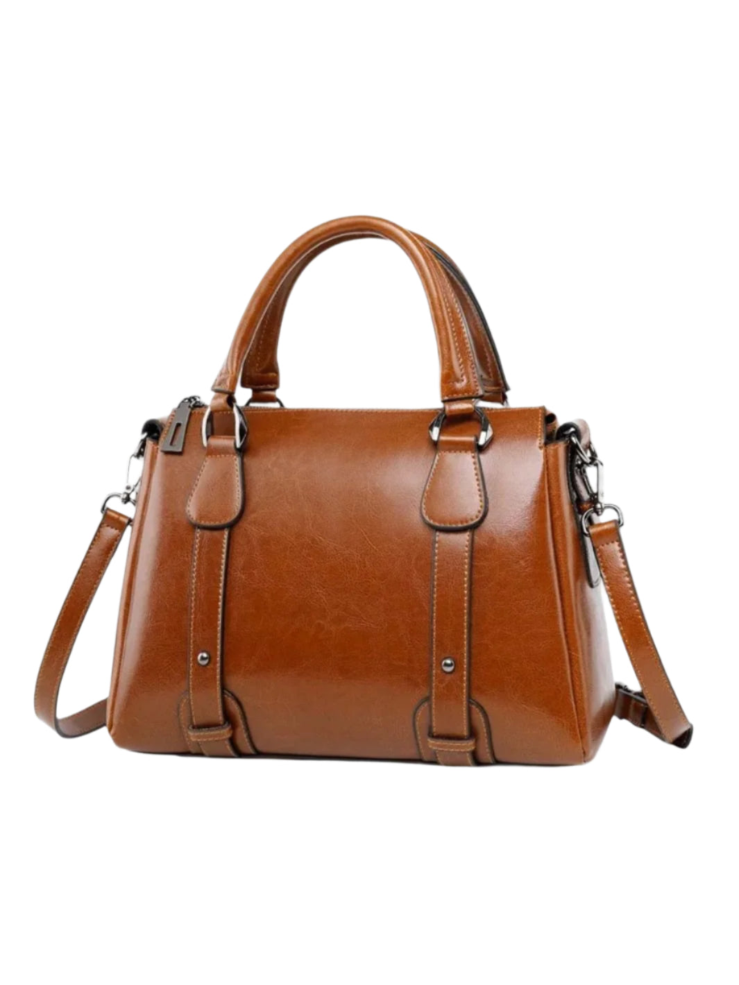 Vintage Genuine Leather Handbag with Adjustable Strap – Timeless Style for Everyday Use, Crossbody or Shoulder Carry 0