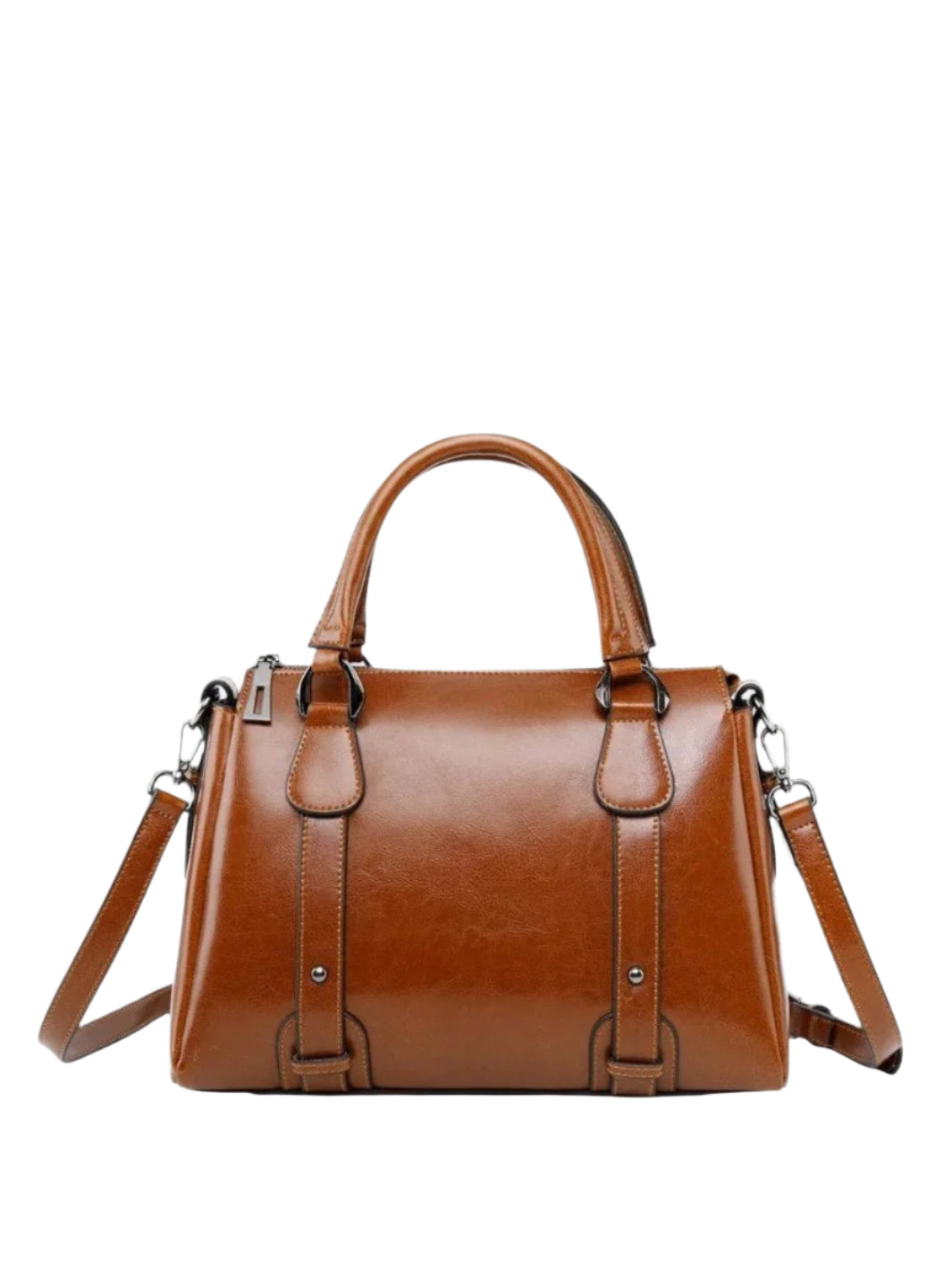 Vintage Genuine Leather Handbag with Adjustable Strap – Timeless Style for Everyday Use, Crossbody or Shoulder Carry 1