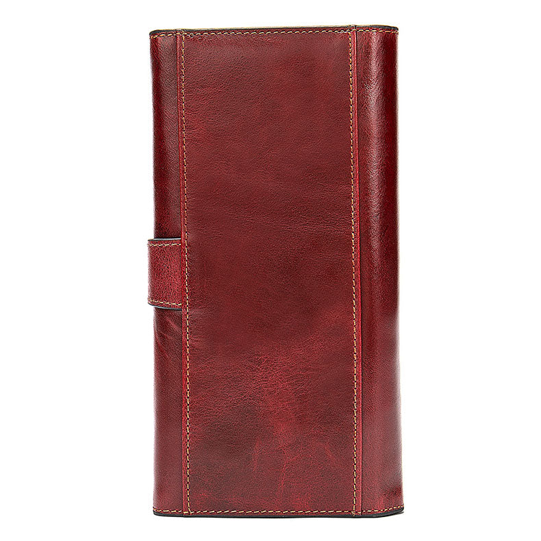 Women's RFID Leather Trifold Wallet with 16 Card Slots and Coin Pocket – Elegant Genuine Leather Design 4