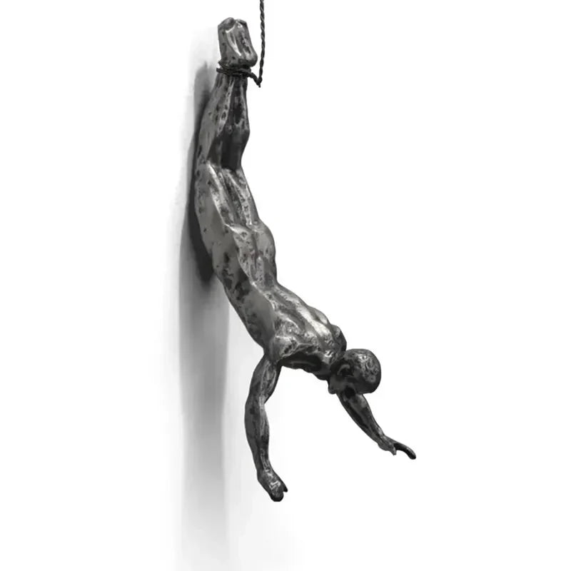 Elevate Living | GravityBold Climbing Man Wall Sculpture Set in Modern Resin