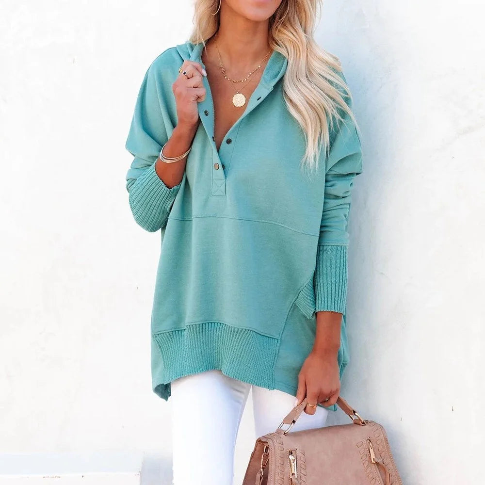 Paige | Women’s Casual Henley Hoodie with Relaxed Fit