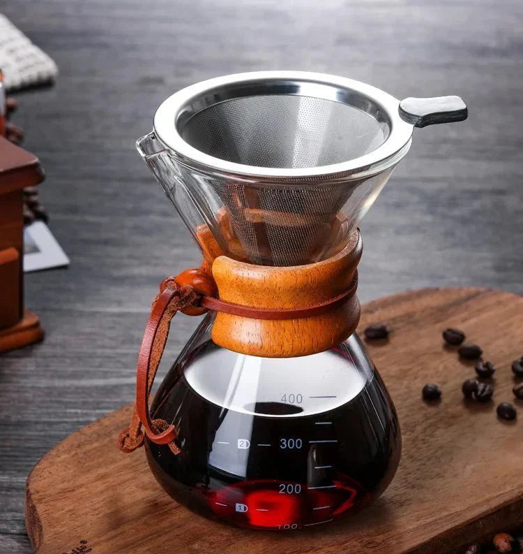 Chemex Pour Over Coffee Pot | Brewing Set with Hario V60 Dripper