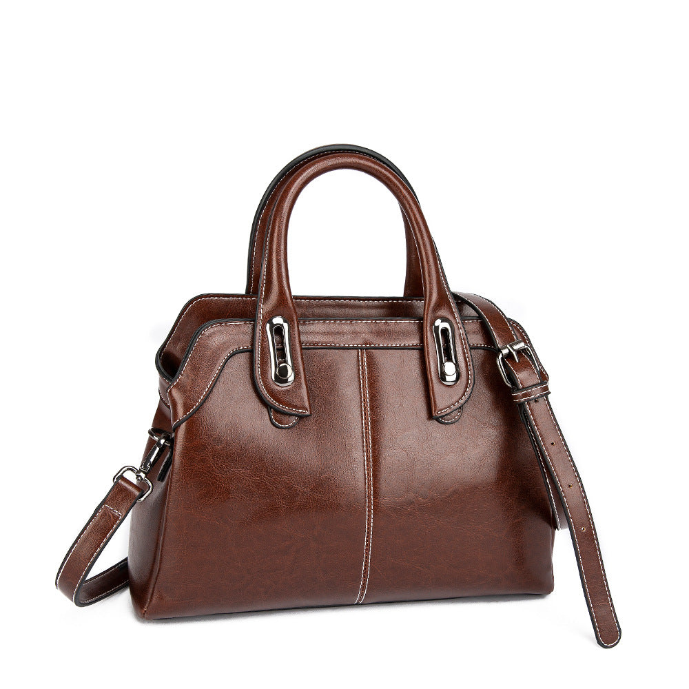 Nadine | Polished Structure Satchel