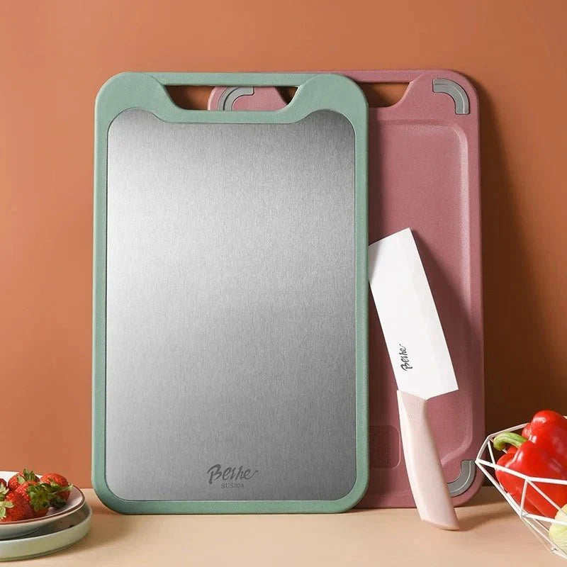 Kitchen Cutting Board | Double-Sided Reversible Stainless Steel Design