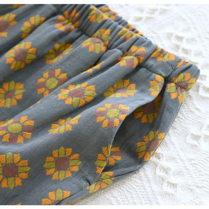 SolBloom Unisex Pajama Set | Breezy Cotton Comfort with Cheerful Sunflower Charm