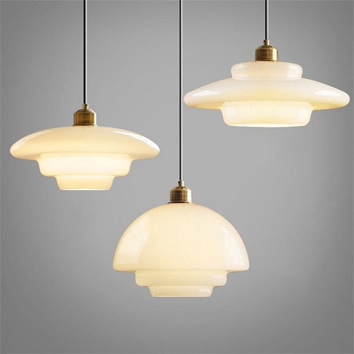 Opal Halo Pendant | Luxe Frosted Glass Light with Mid-Century Elegance