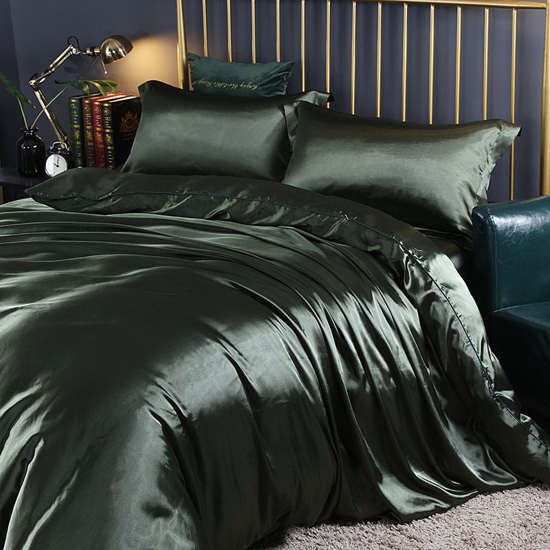 Luxury Silk Satin Bed Set | 4-Piece Duvet Cover & Pillowcase Set