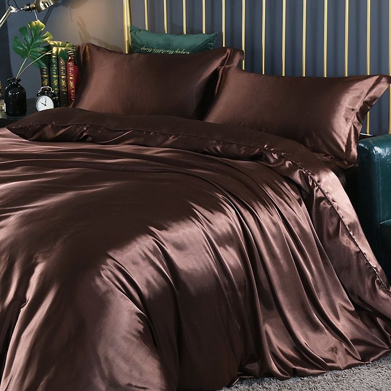 Luxury Silk Satin Bed Set | 4-Piece Duvet Cover & Pillowcase Set