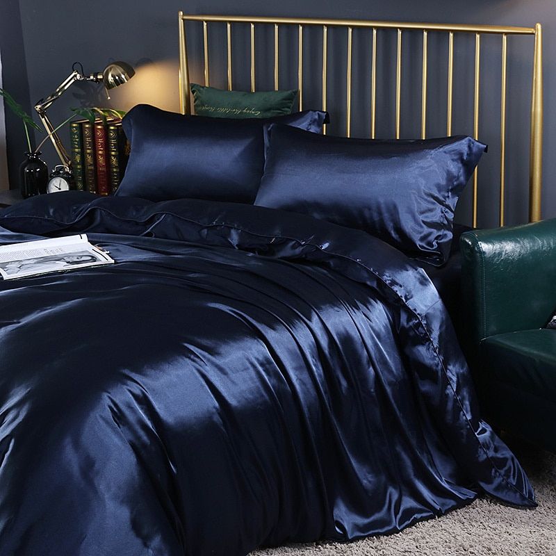 Luxury Silk Satin Bed Set | 4-Piece Duvet Cover & Pillowcase Set