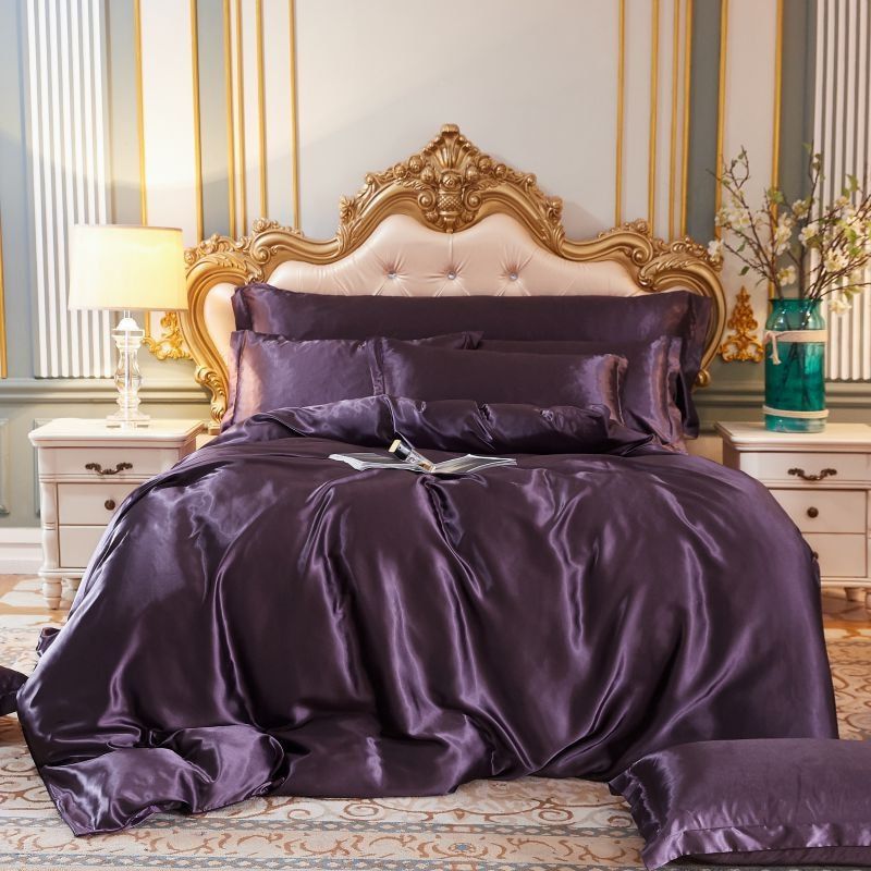 Luxury Silk Satin Bed Set | 4-Piece Duvet Cover & Pillowcase Set