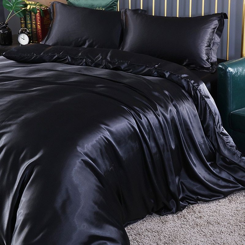 Luxury Silk Satin Bed Set | 4-Piece Duvet Cover & Pillowcase Set