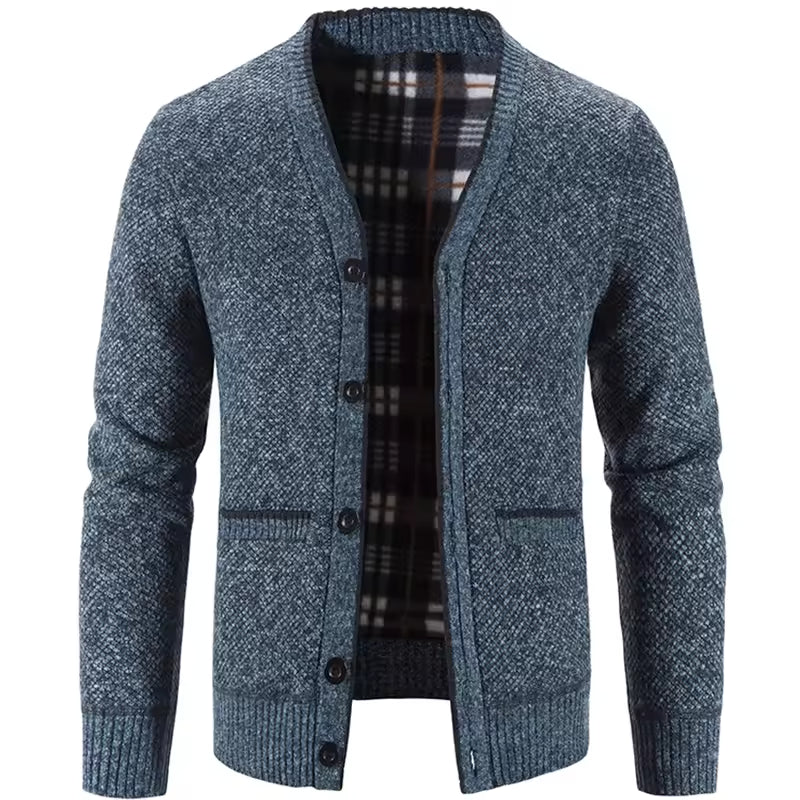 Grayson | Men’s Tailored Wool Cardigan with Fleece Lining and Buttons