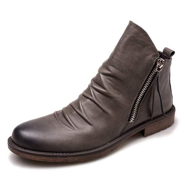 Milo | Men’s Casual Ankle Boots with Tassel and Zipper