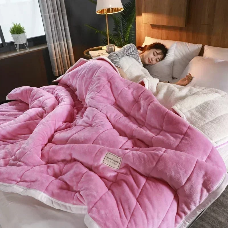 Plush Coral Fleece Blanket | Soft Flannel Throw for Winter Warmth