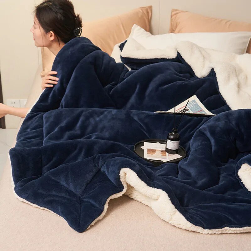 Soft Sherpa Throw | Reversible Fleece Blanket for Bed & Couch