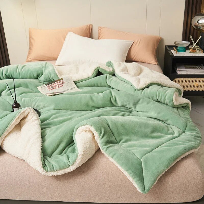Soft Sherpa Throw | Reversible Fleece Blanket for Bed & Couch