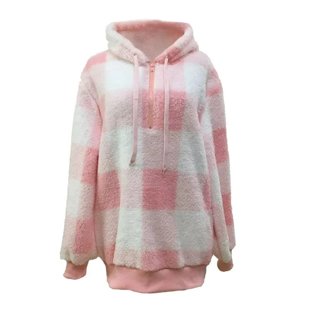 Lorelai | Women’s Cozy Knit Plaid Pullover Hoodie