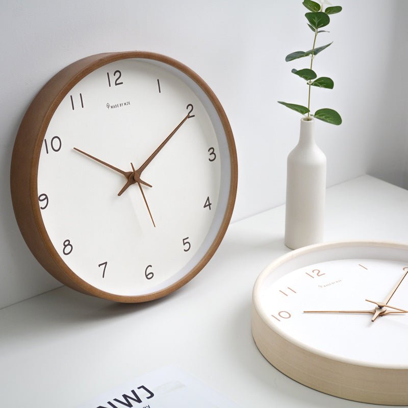 Solid Wooden Wall Style | HavenTime Silent Quartz Clock