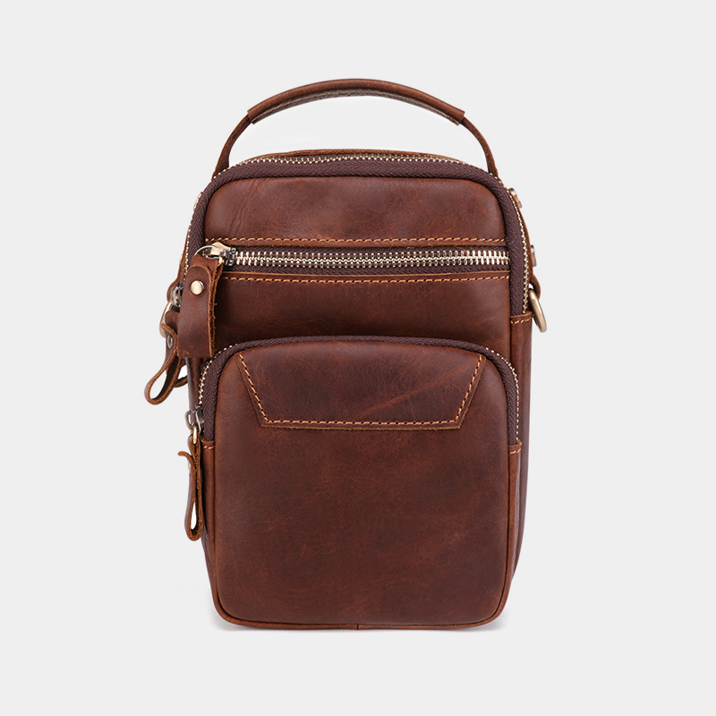 Estro | Men's Leather Crossbody Bag - Durable Stylish Travel Purse in Black-1