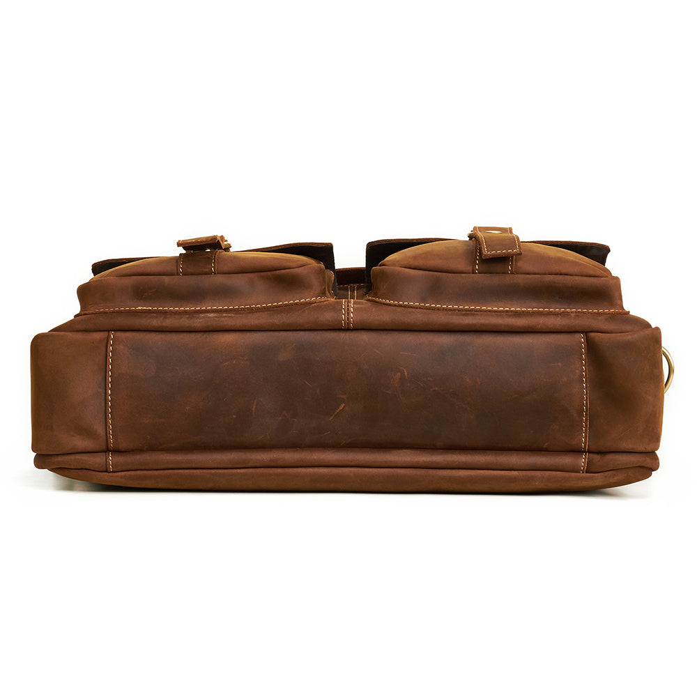 European | Leather Laptop Briefcase and Travel Bag with Ample Storage-6