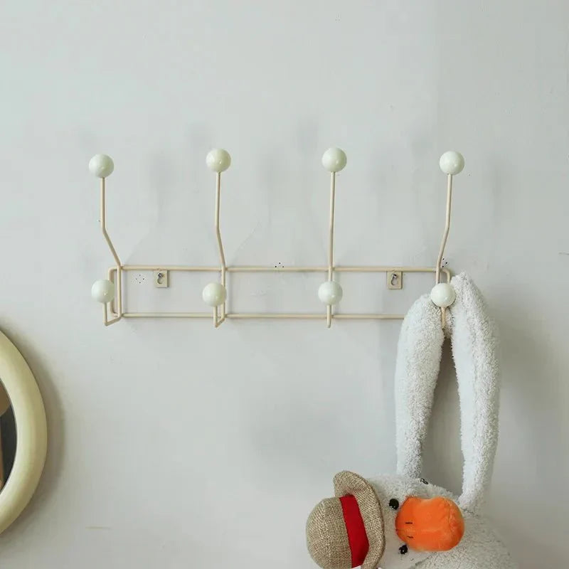 PastelCharm Hook Rack | Vintage Metal Wall Accent