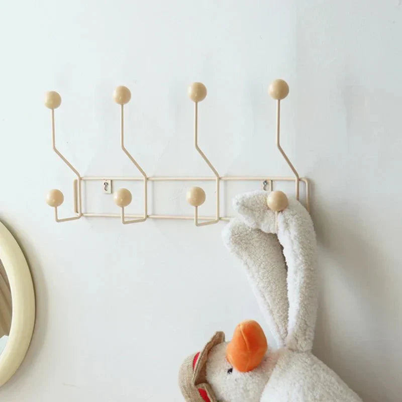 PastelCharm Hook Rack | Vintage Metal Wall Accent