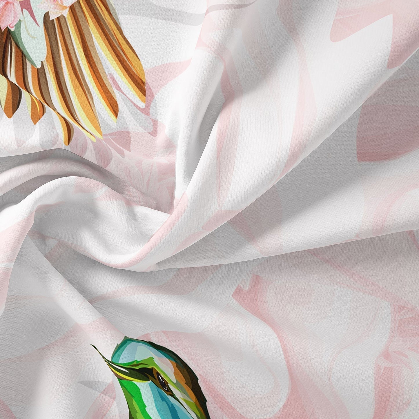 Cotton Duvet Cover Set | Elegant Floral and Bird Print Bedding