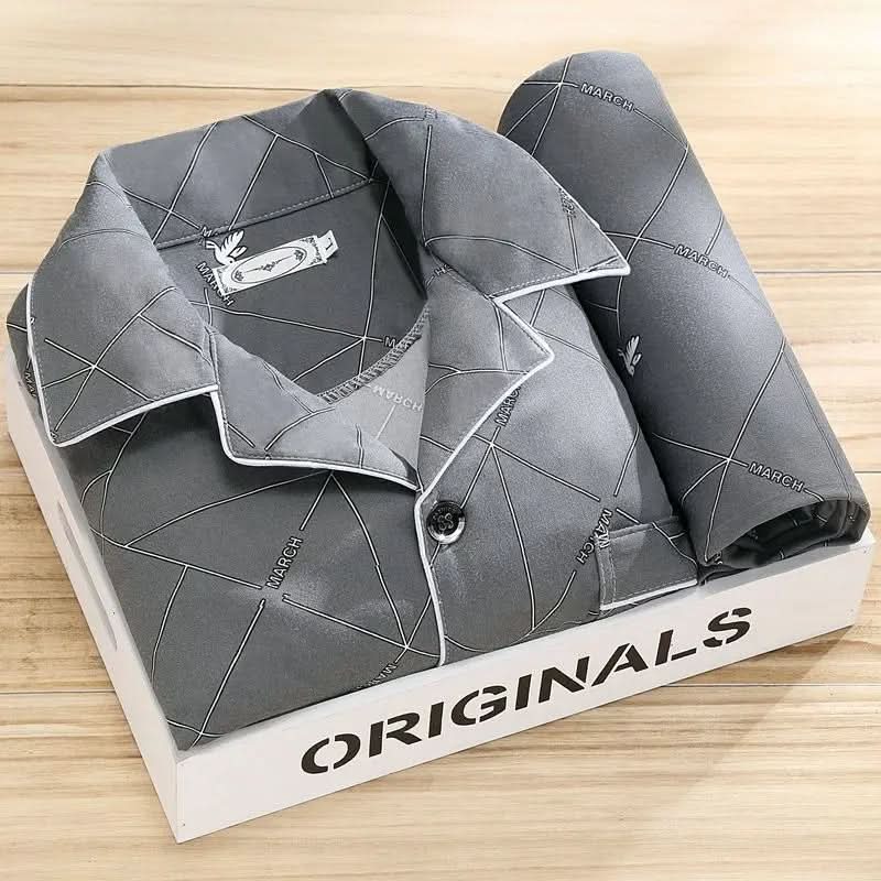 CloudStitch Pajama Set for Men | Classic Button-Up Comfort in Soft, Breathable Fabric