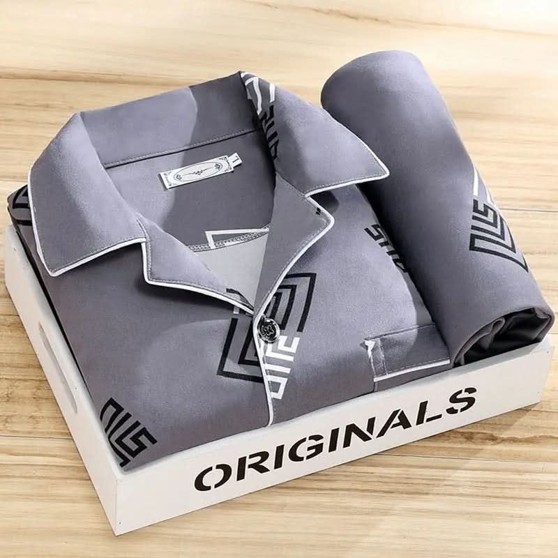 CloudStitch Pajama Set for Men | Classic Button-Up Comfort in Soft, Breathable Fabric