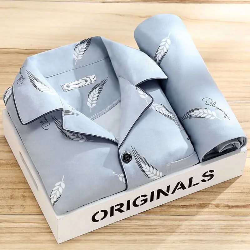 CloudStitch Pajama Set for Men | Classic Button-Up Comfort in Soft, Breathable Fabric