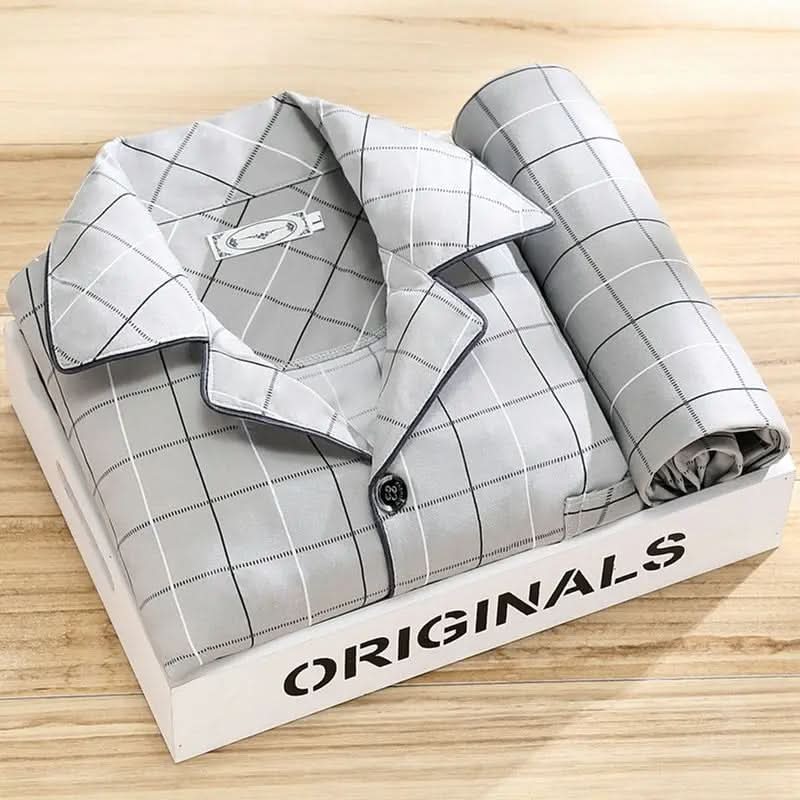 CloudStitch Pajama Set for Men | Classic Button-Up Comfort in Soft, Breathable Fabric